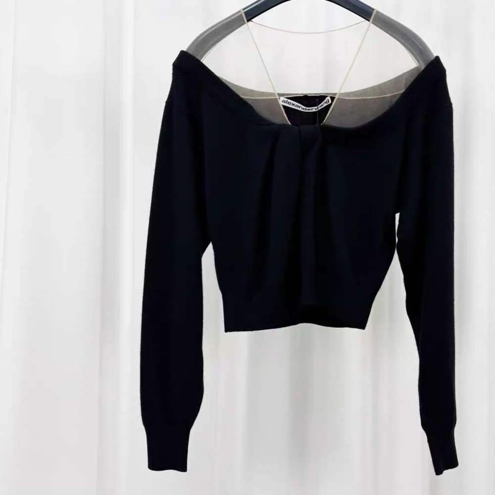 Authentic Alexander Wang Black Off-Shoulder Sweater